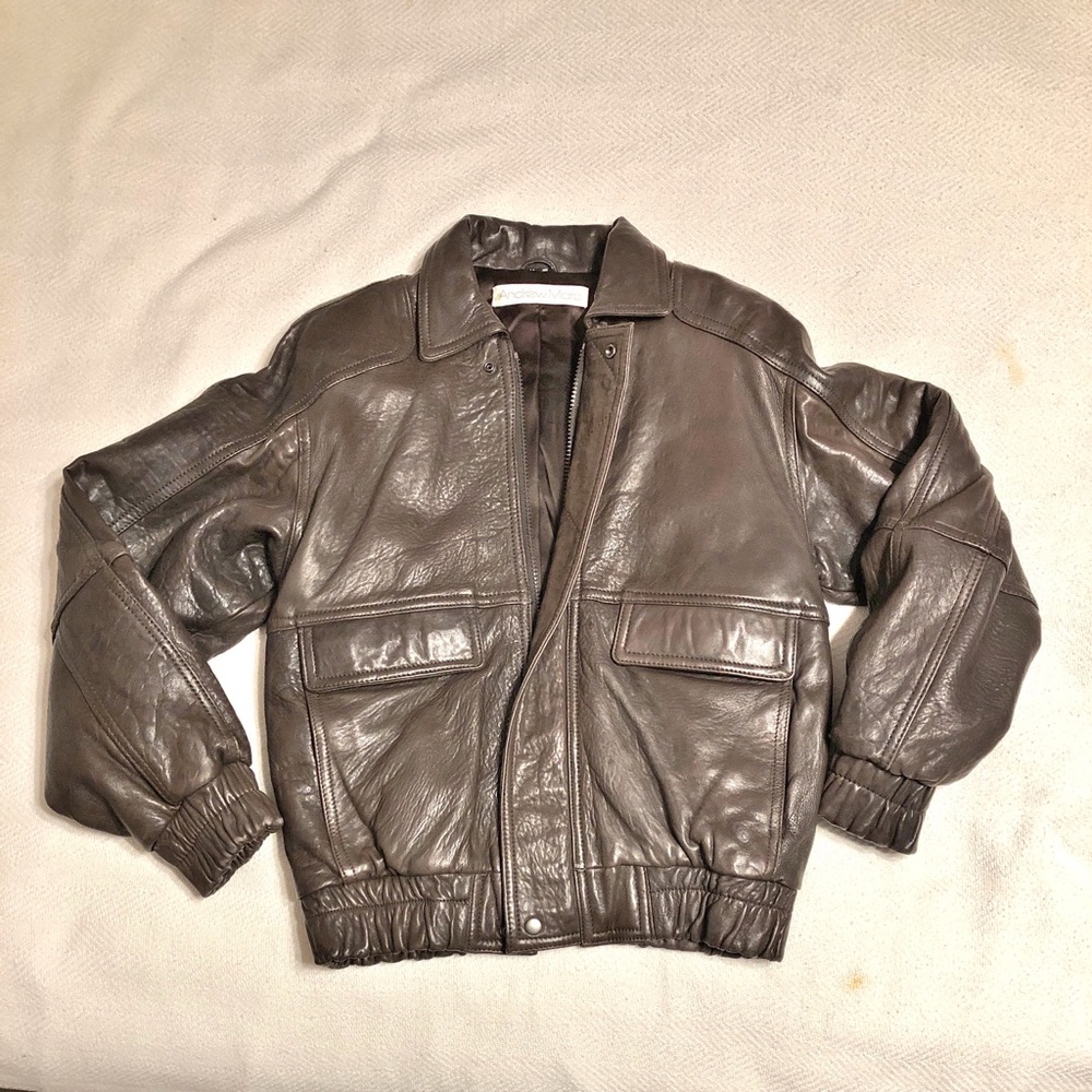 Andrew Marc, brown Leather, youth, size 14, jacket